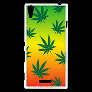 Coque Sony Xperia T3 Fond Rasta Cannabis