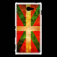 Coque Sony Xperia M2 Drapeau Basque Vintage