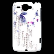 Coque HTC Wildfire G8 Papillons et notes de musique