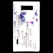 Coque LG Optimus L7 Papillons et notes de musique