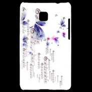 Coque LG Optimus L3 II Papillons et notes de musique