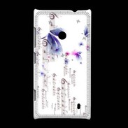 Coque Nokia Lumia 520 Papillons et notes de musique