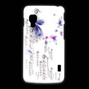 Coque LG L5 2 Papillons et notes de musique