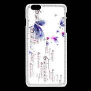 Coque iPhone 6Plus / 6Splus Papillons et notes de musique