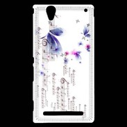 Coque Sony Xperia T2 Ultra Papillons et notes de musique