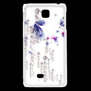 Coque LG F5 Papillons et notes de musique