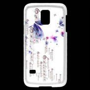 Coque Samsung Galaxy S5 Mini Papillons et notes de musique