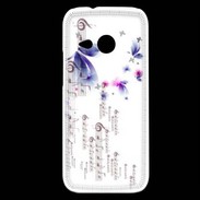 Coque HTC One Mini 2 Papillons et notes de musique