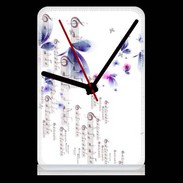 Pendule de bureau Papillons et notes de musique