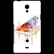 Coque Sony Xperia T Piano en dessin multicouleurs