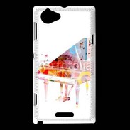 Coque Sony Xperia L Piano en dessin multicouleurs