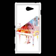 Coque Sony Xperia M2 Piano en dessin multicouleurs