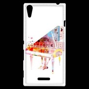 Coque Sony Xperia T3 Piano en dessin multicouleurs