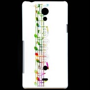 Coque Sony Xperia T Portée de notes en couleur 50