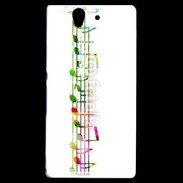 Coque Sony Xperia Z Portée de notes en couleur 50