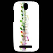 Coque HTC One SV Portée de notes en couleur 50