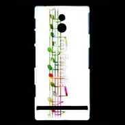 Coque Sony Xperia P Portée de notes en couleur 50