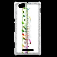 Coque Sony Xperia M Portée de notes en couleur 50