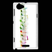 Coque Sony Xperia L Portée de notes en couleur 50