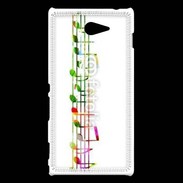 Coque Sony Xperia M2 Portée de notes en couleur 50