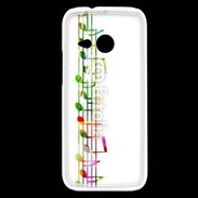 Coque HTC One Mini 2 Portée de notes en couleur 50