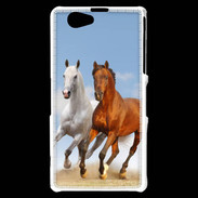 Coque Sony Xperia Z1 Compact Duo de chevaux