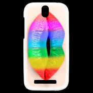 Coque HTC One SV Bouche Arc en Ciel