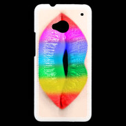 Coque HTC One Bouche Arc en Ciel