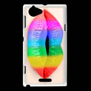 Coque Sony Xperia L Bouche Arc en Ciel
