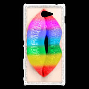 Coque Sony Xperia M2 Bouche Arc en Ciel