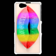 Coque Sony Xperia Z1 Compact Bouche Arc en Ciel