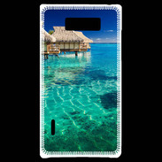Coque LG Optimus L7 Bungalow sur l'eau des tropiques