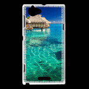 Coque Sony Xperia L Bungalow sur l'eau des tropiques