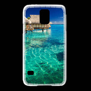Coque Samsung Galaxy S5 Bungalow sur l'eau des tropiques