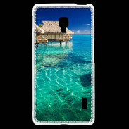 Coque LG F6 Bungalow sur l'eau des tropiques