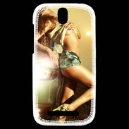 Coque HTC One SV Femme sexy Voiture