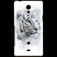 Coque Sony Xperia T Tigre blanc 100