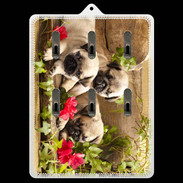 Porte clés Trio de chiots Carlin