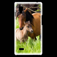 Coque LG Optimus L9 Cheval et poulain