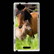 Coque Sony Xperia L Cheval et poulain