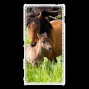 Coque Sony Xperia M2 Cheval et poulain
