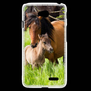 Coque LG L70 Cheval et poulain