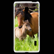 Coque LG F6 Cheval et poulain