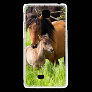 Coque LG F5 Cheval et poulain
