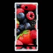 Coque Sony Xperia P fruits rouges