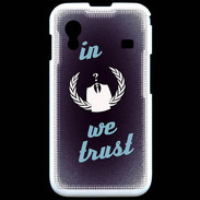 Coque Samsung ACE S5830 In anonymous We trust bleu ZG