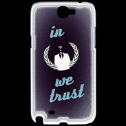 Coque Samsung Galaxy Note 2 In anonymous We trust bleu ZG