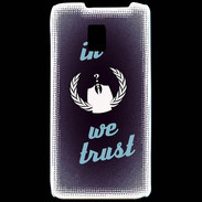 Coque LG P990 In anonymous We trust bleu ZG