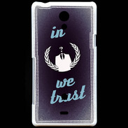 Coque Sony Xperia T In anonymous We trust bleu ZG