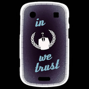 Coque Blackberry Bold 9900 In anonymous We trust bleu ZG